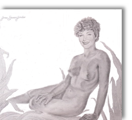 Pencil drawing of nude woman